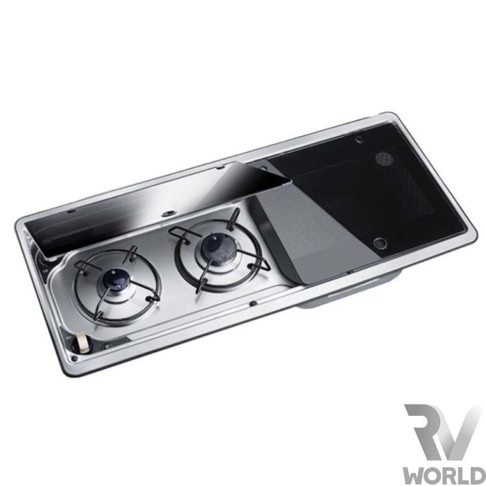 Dometic 2 Burner Gas Hob Sink Mixer with Lids Shop RV World NZ