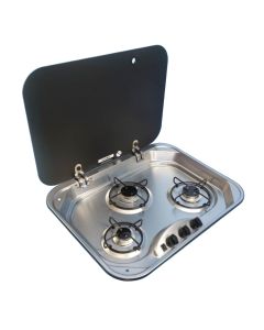 Camec 3 Burner Gas Hob with Lid