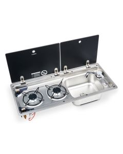 Dometic 2 Burner Gas Hob/Sink/Tap with Lids