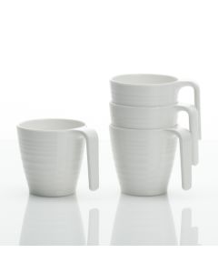 Soft White Stacking Mugs. 4 Piece Set