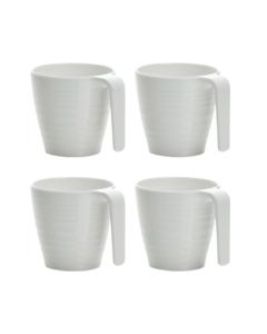Soft White Stacking Mugs. 4 Piece Set